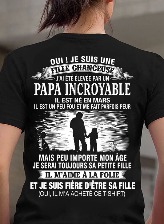 MARS - FILLE CHANCEUSE - ÉLEVÉE PAR UN PAPA INCROYABLE - CADEAU PARFAIT DE PAPA À SA FILLE - LUAN03 (SKU2609-08-03)