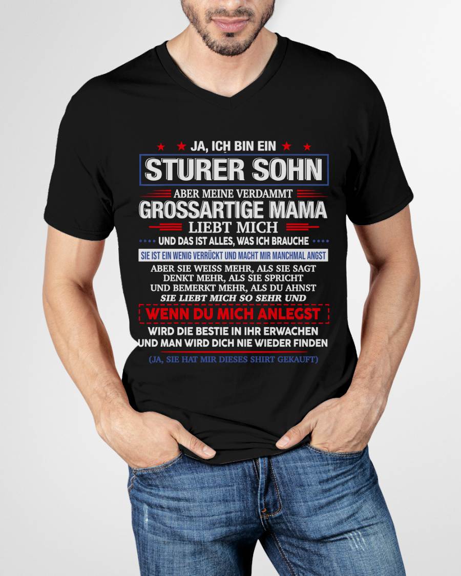 ICH HABE EINE UNGLA"UBLICHE MAMA UND SIE IST EIN BISSCHEN VERRÜCKT" – T-SHIRT VON MAMA FÜR SOHN – LUAN00 (SKU2606-62-00)