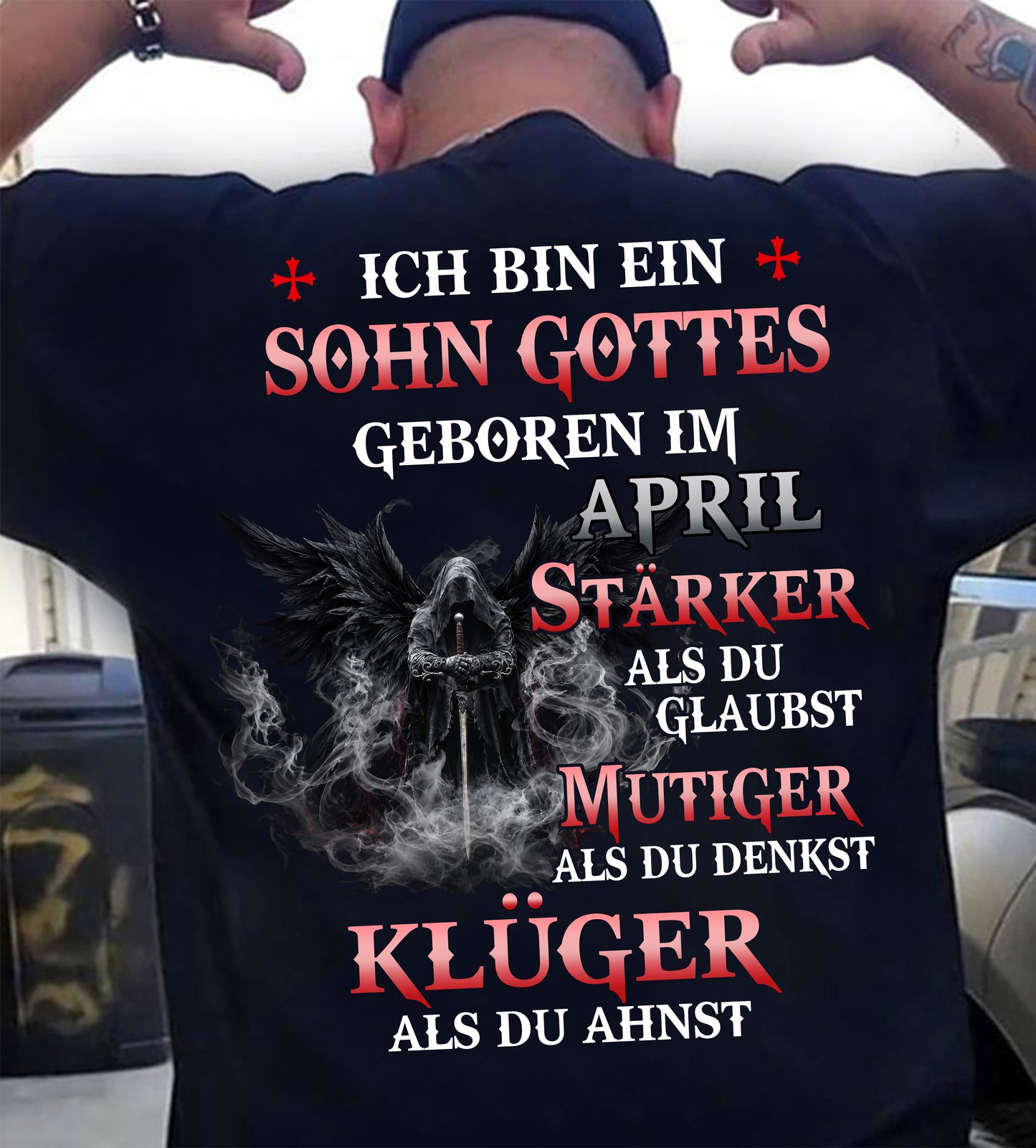 April Sohn Gottes T-Shirt Für Männer – Stärker Als Du Glaubst - LUAN04 (SKU2607-98-04)