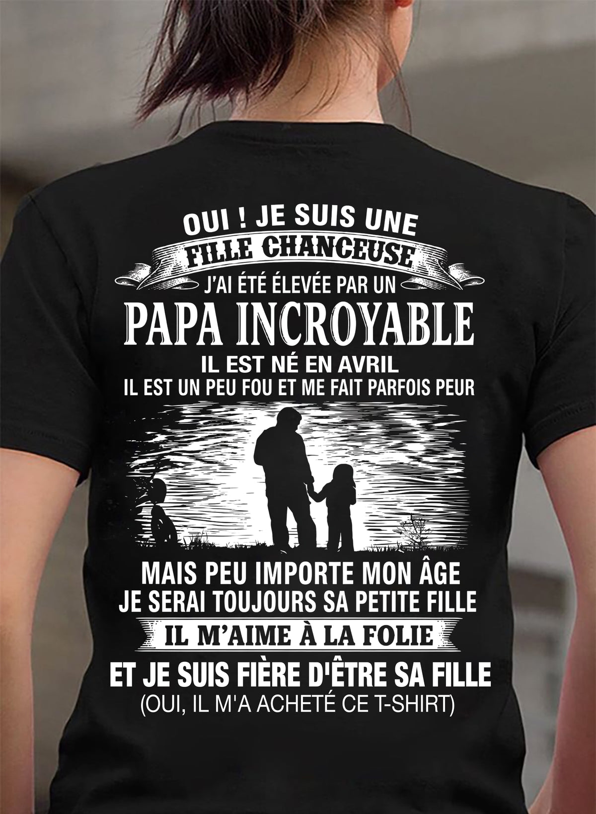 AVRIL - FILLE CHANCEUSE - ÉLEVÉE PAR UN PAPA INCROYABLE - CADEAU PARFAIT DE PAPA À SA FILLE - LUAN04 (SKU2609-08-04)