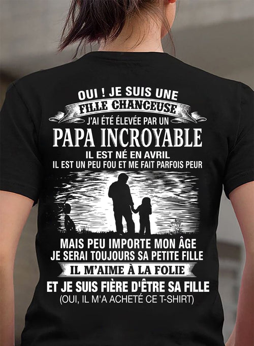 AVRIL - FILLE CHANCEUSE - ÉLEVÉE PAR UN PAPA INCROYABLE - CADEAU PARFAIT DE PAPA À SA FILLE - LUAN04 (SKU2609-08-04)