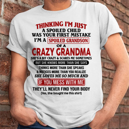 I'M A SPOILED GRANDSON OF A CRAZY GRANDMA - From Grandma - LUAN00 (SKU-GMS1-NTT00)