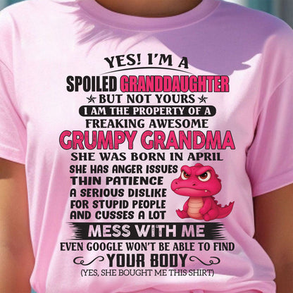 APRIL - YES, I'M A SPOILED GRANDDAUGHTER - GIFT FROM GRANDMA - NINA04 (SKU09-96-04)