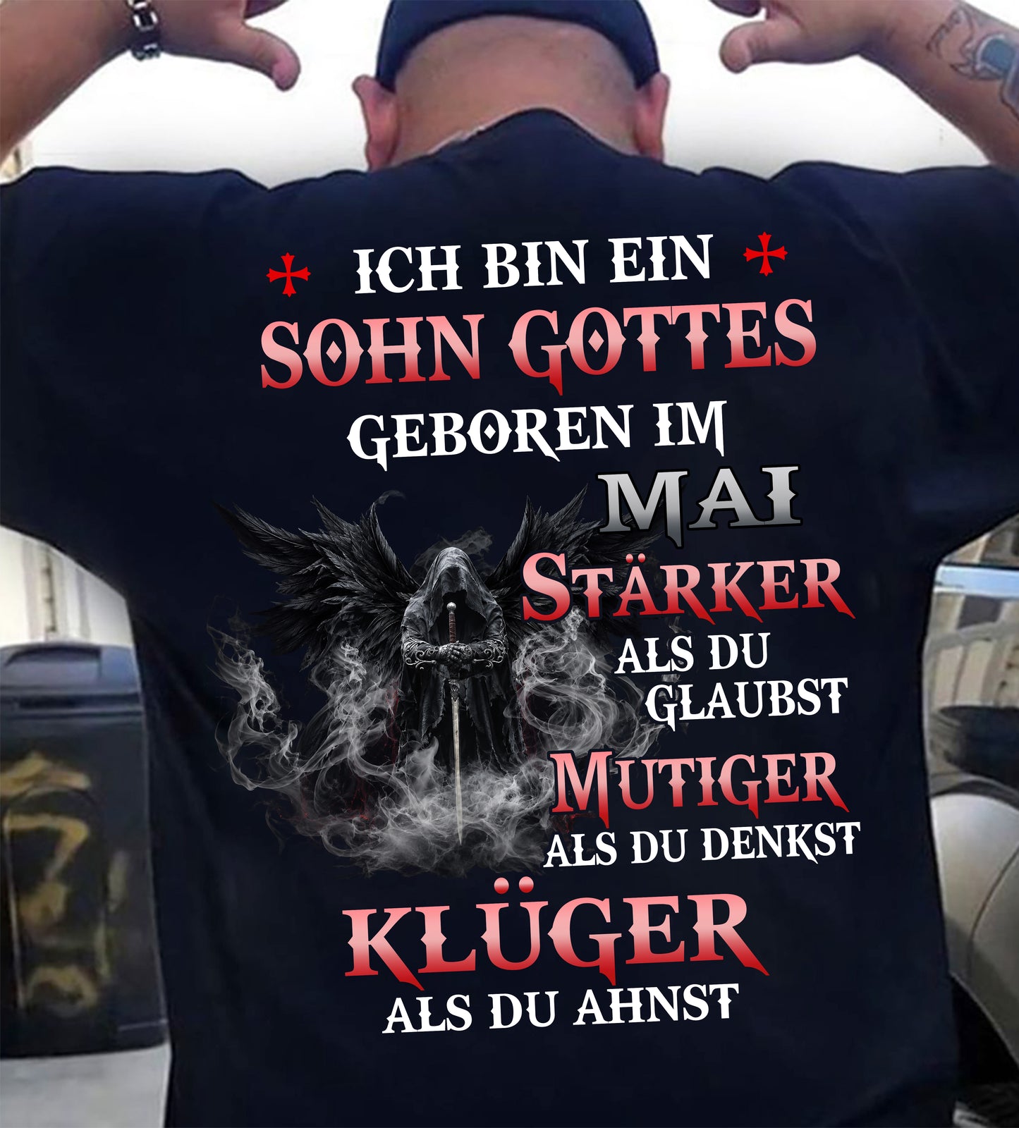 Mai Sohn Gottes T-Shirt Für Männer – Stärker Als Du Glaubst - LUAN05 (SKU2607-98-05)