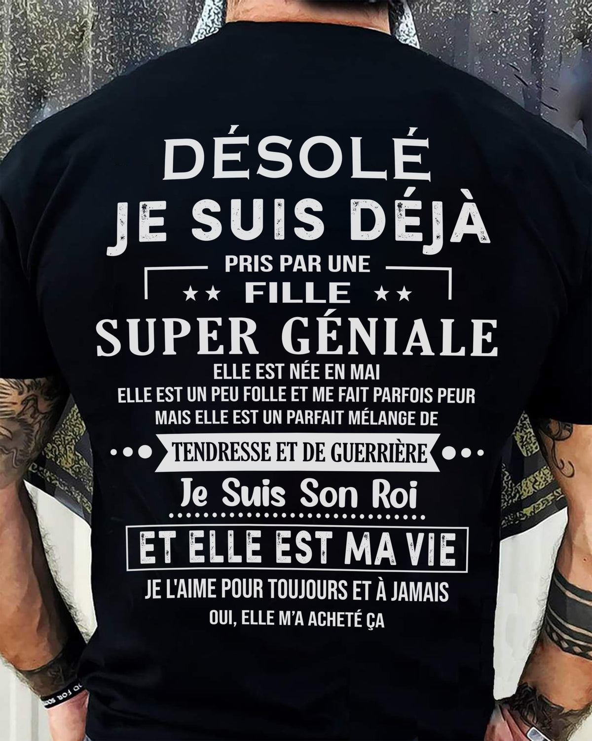 Désolé les filles, je suis déjà pris - Ma copine est folle et adorable - Cadeau spécial pour votre petit ami ou mari - (SKU04-111-05) - LUAN05