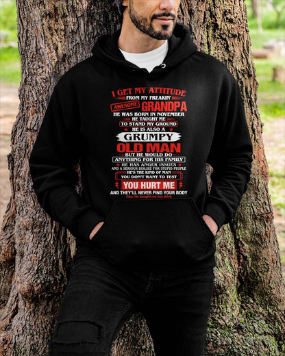 NOVEMBER AWESOME GRANDPA T-SHIRT – PROUD GRANDSON GIFT FROM GRANDPA - LUAN11 (SKU2607-322-11)