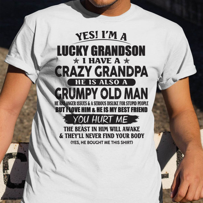 LUCKY GRANDSON OF CRAZY GRANDPA -  PERFECT GIFT FROM GRANDPA - LUAN00 (SKU12-145-00)