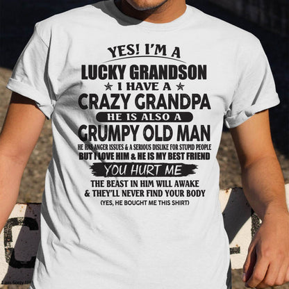 LUCKY GRANDSON OF CRAZY GRANDPA -  PERFECT GIFT FROM GRANDPA - LUAN00 (SKU12-145-00)