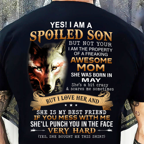 May - Lucky Son of Awesome Mom - Perfect Gift for Son From Mom - LUAN05 (SKU10-128-05)