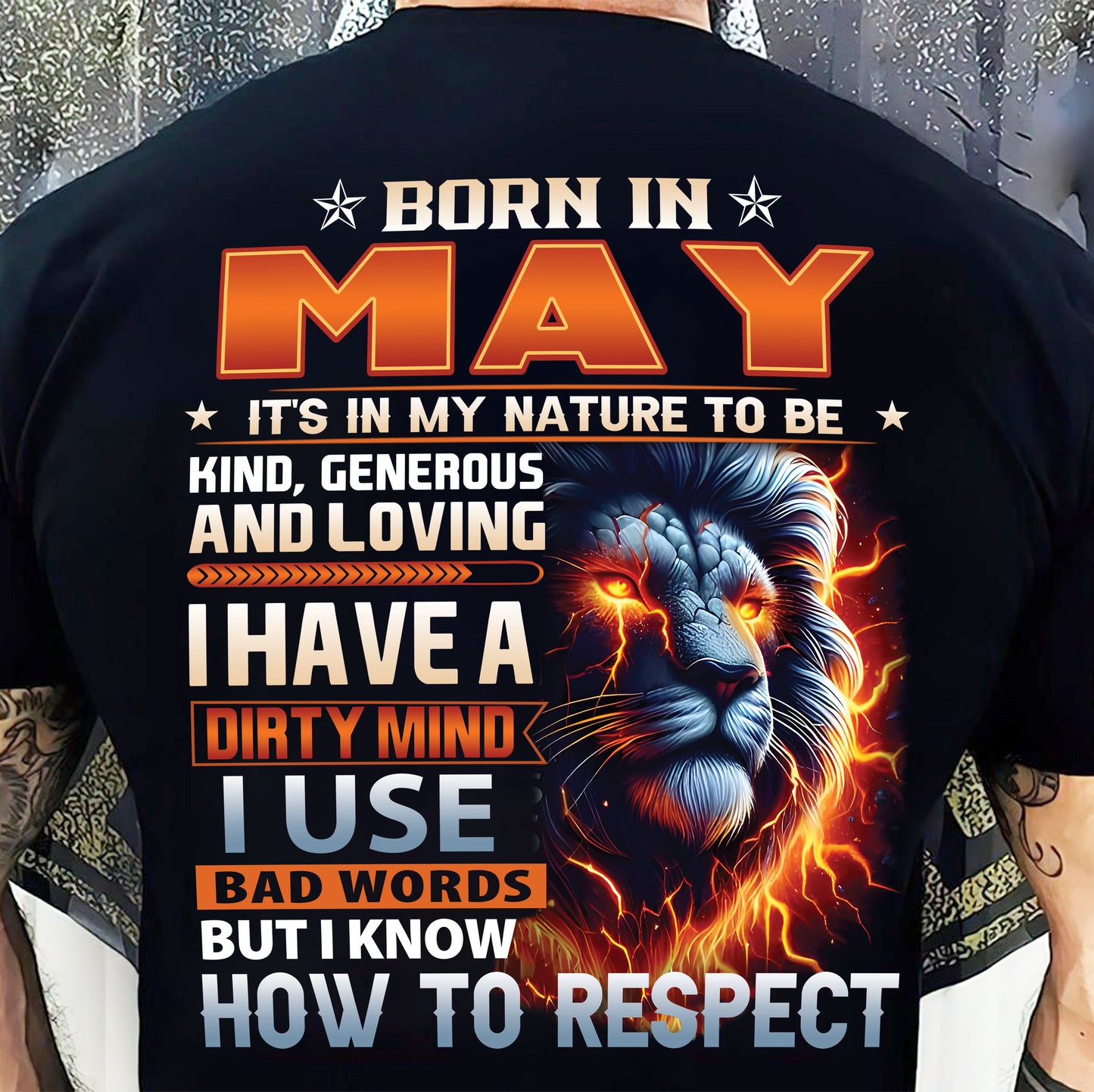 MAY - DIRTY MIND BUT KNOWS RESPECT - BIRTHDAY T-SHIRT FOR MEN - LUAN05 (SKU08-84-05)