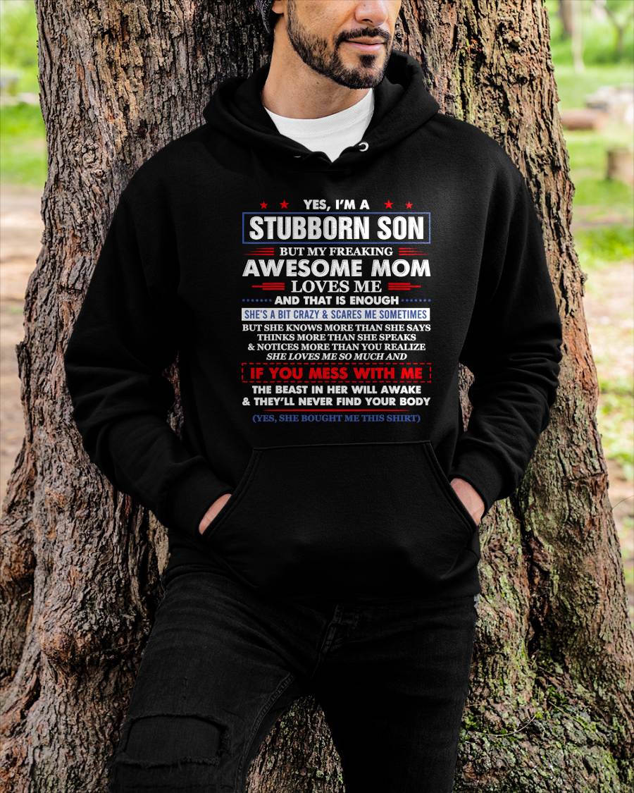 "I HAVE AN AWESOME MOM AND SHE'S  A BIT CRAZY" – T - SHIRT FROM MOM TO SON – LUAN00 (SKU2606-28-00)