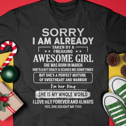March - Awesome Girl - Perfect Gift For Boyfriend, Husband From Wife - LUAN03 (SKU04-86MT-03)