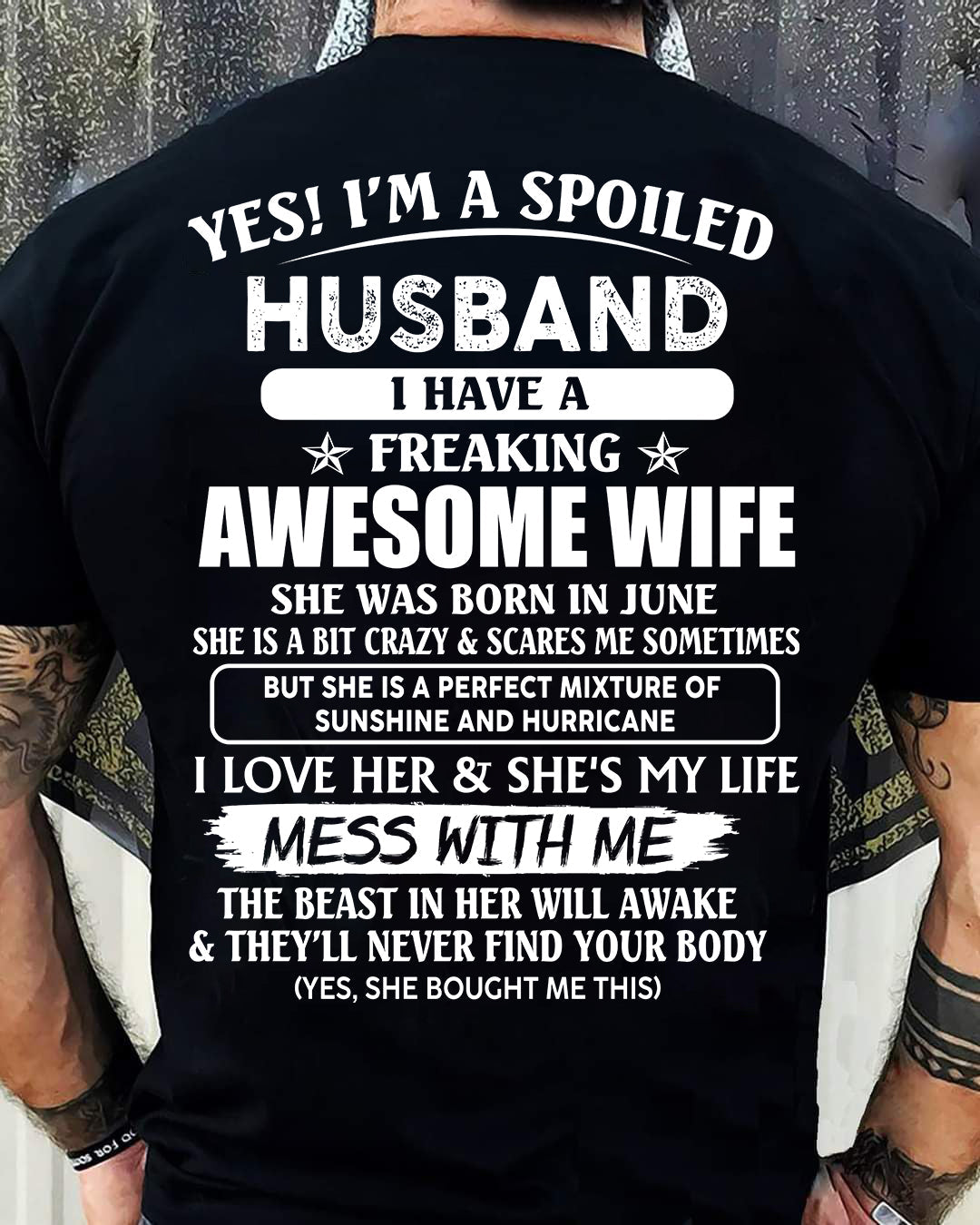 June - Spoiled Husband with Awesome Wife - Perfect Gift For Your Husband - LUAN06 (SKUT07-180-06)