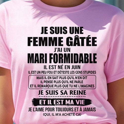 JUIN - FEMME GÂTÉE - MARI FORMIDABLE - CADEAU PARFAIT DU MARI À SA FEMME - LUAN06 (SKU2609-63-06)