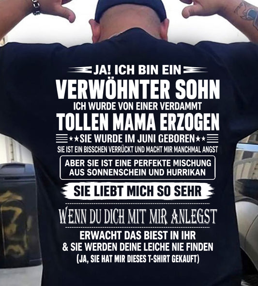 JUNI - VERWÖHNTER SOHN - TOLLE MAMA - SONNENSCHEIN & HURRIKAN - PERFEKTES GESCHENK VON MAMA AN SOHN - LUAN06 (SKU2609-27-06)
