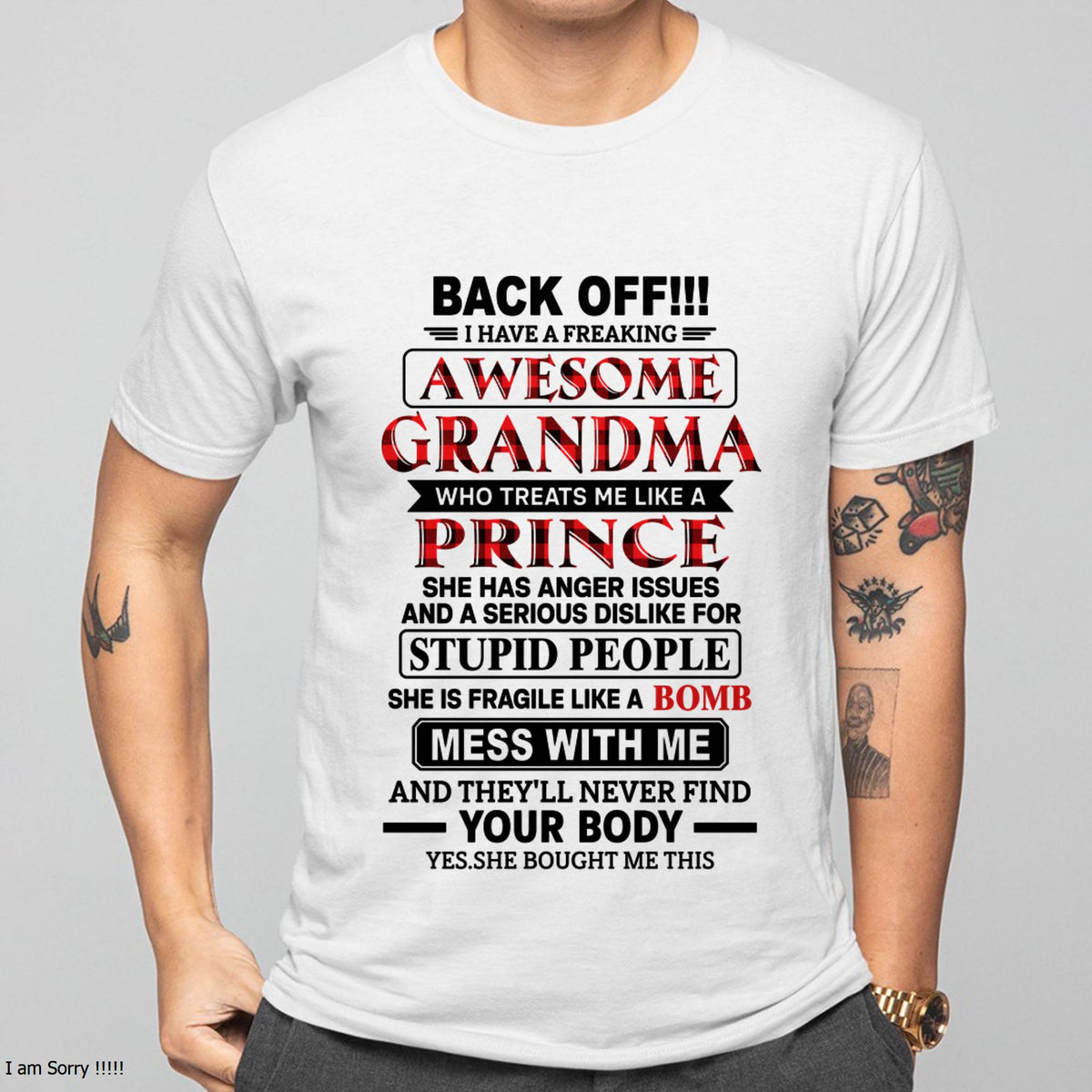 AWESOME GRANDMA - TREATS ME LIKE A PRINCE - PERFECT GIFT FROM GRANDMA TO GRANDSON - LUAN00 (SKU2608-585-00)