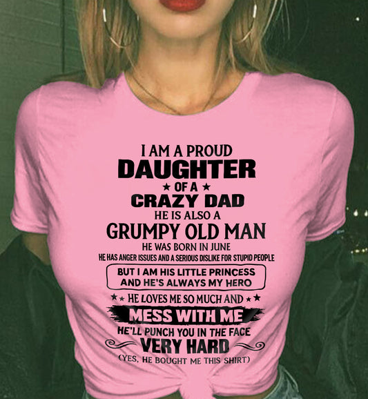 JUNE - PROUD DAUGHTER - CRAZY DAD - GRUMPY OLD MAN - LITTLE PRINCESS & HERO - PERFECT GIFT FROM DAD TO DAUGHTER - LUAN06 (SKU2609-186-06)