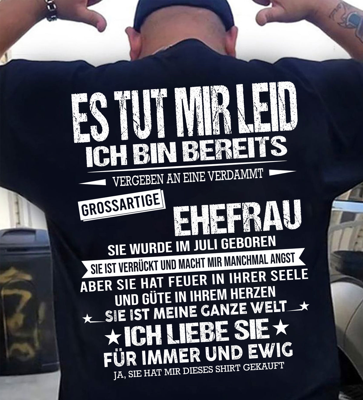 JULI - SIE IST MEINE GANZE WELT ICH LIEBE SIE FÜR IMMER UND EWIG - Das perfekte Geschenk für Ihren Ehemann - GER/LUAN07 (SKU2605-350-07)