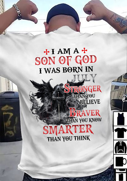July Son Of God T-Shirt For Men – Stronger Than You Believe - LUAN07 (SKU2607-178-07)