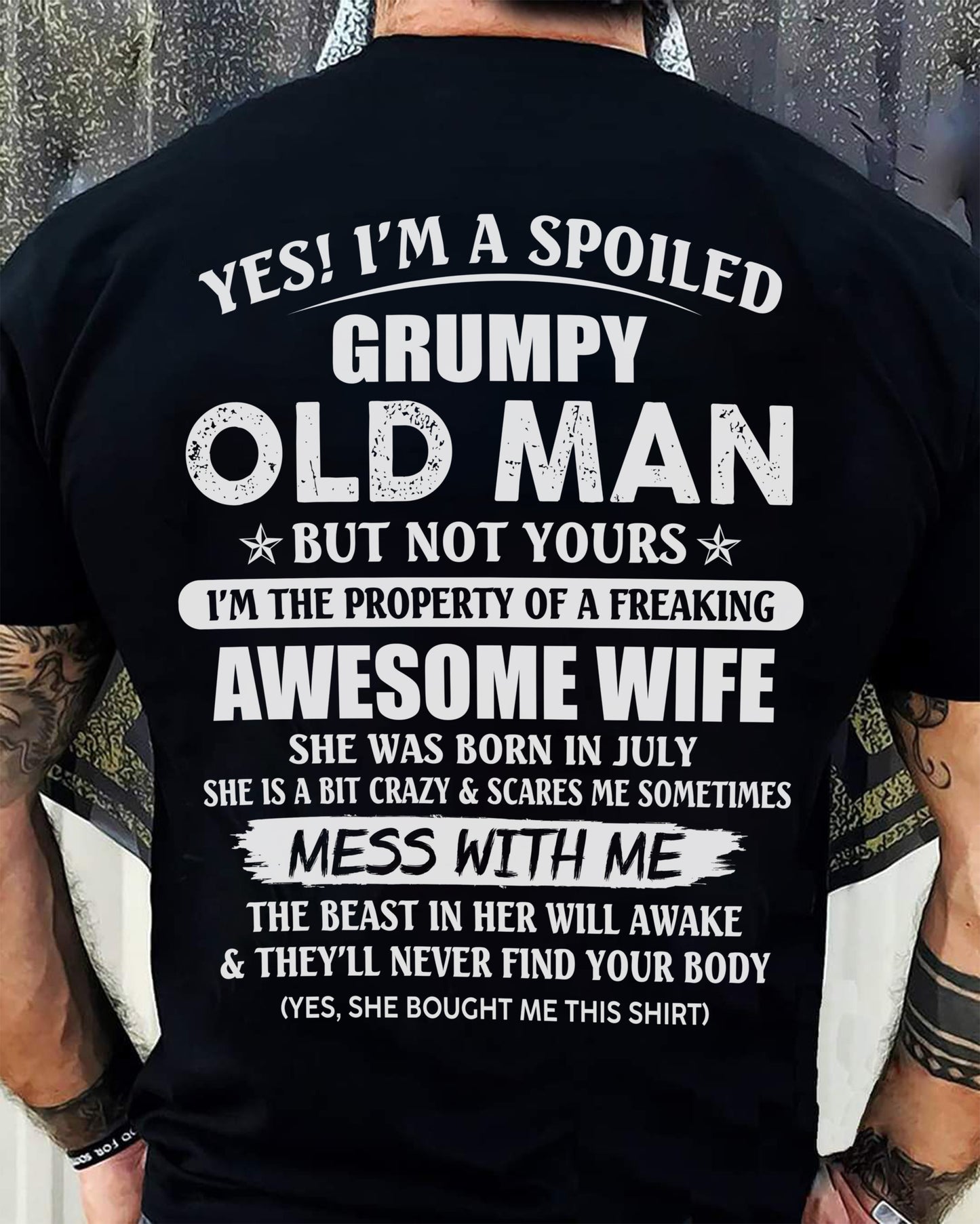 July - Grumpy Old Man with Awesome Wife - Perfect Gift For Your Husband - LUAN07 (SKU06-68-07)