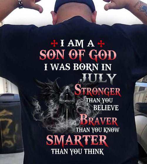 July Son Of God T-Shirt For Men – Stronger Than You Believe - LUAN07 (SKU2606-393-07)