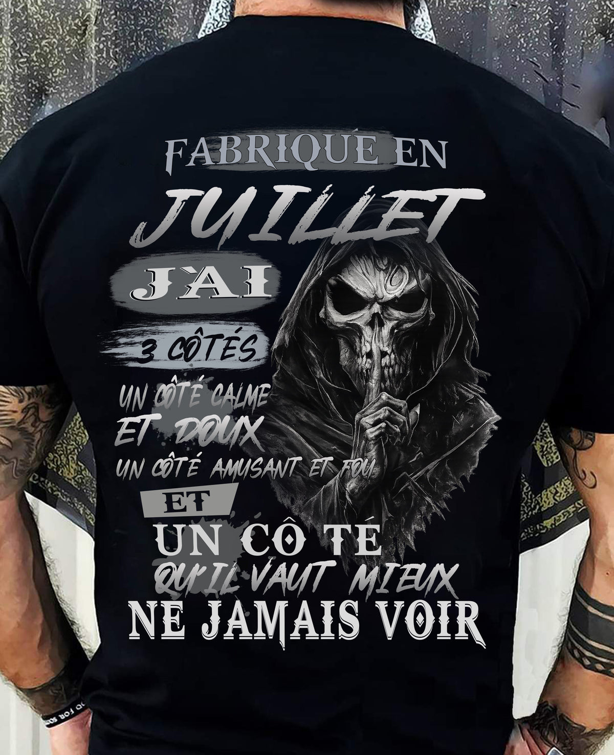 Fabriqué en Juillet – J’ai 3 Côtés | T-Shirt Homme Caractère Fort - LUAN07 (SKU26T-01174-07)