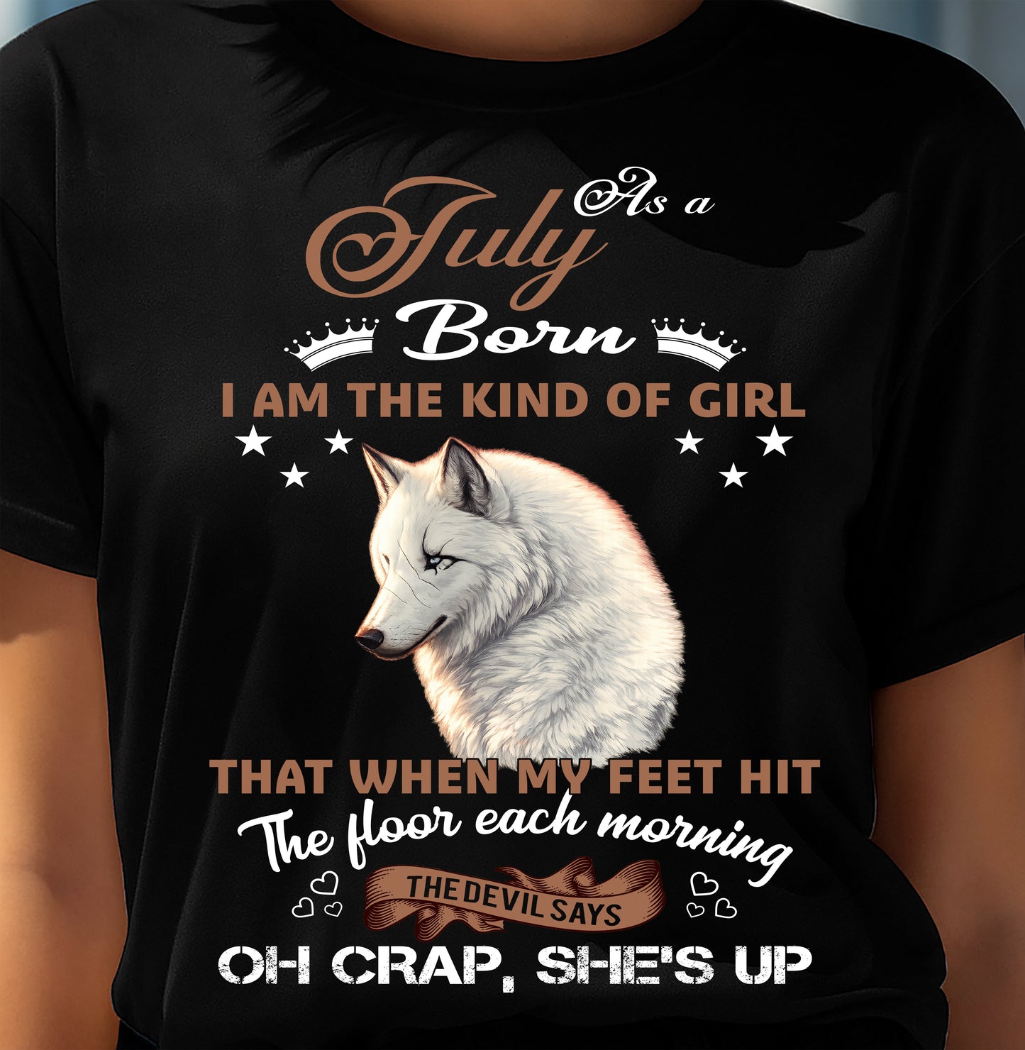 AS A JULY GIRL I'M FEARLESS WOLF SHIRT – GIFT FOR WOMEN - LUAN07 (SKU2604-238-07)