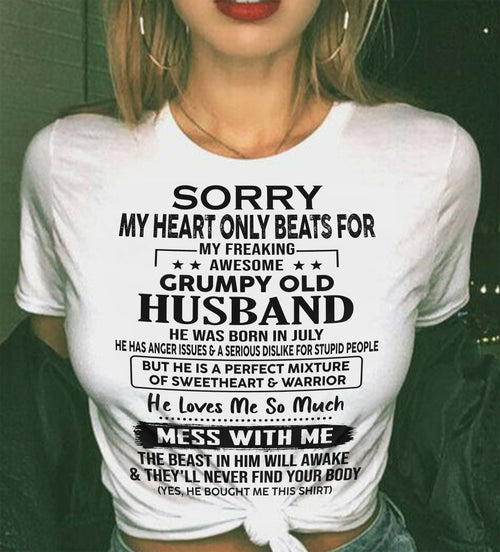 JULY - GRUMPY OLD HUSBAND - SWEETHEART & WARRIOR - PERFECT GIFT FROM HUSBAND TO WIFE - LUAN07 (SKU2608-283-07)