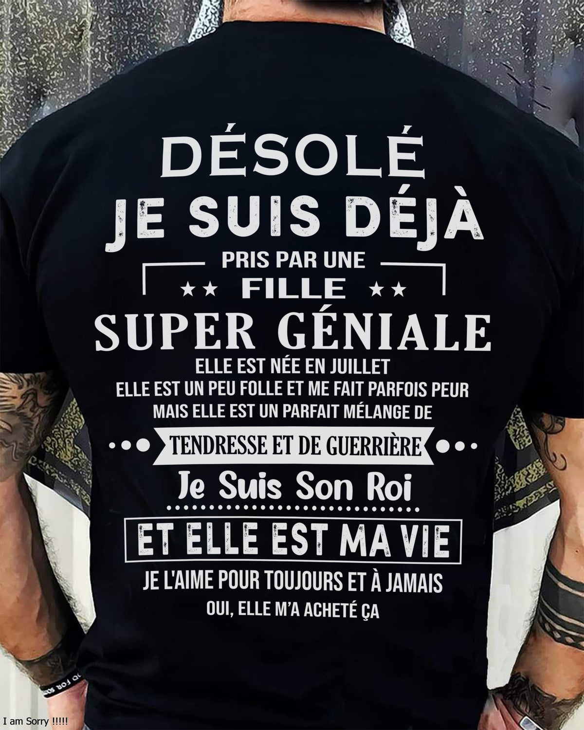 Désolé les filles, je suis déjà pris - Ma copine est folle et adorable - Cadeau spécial pour votre petit ami ou mari - (SKU04-111-07) - LUAN07