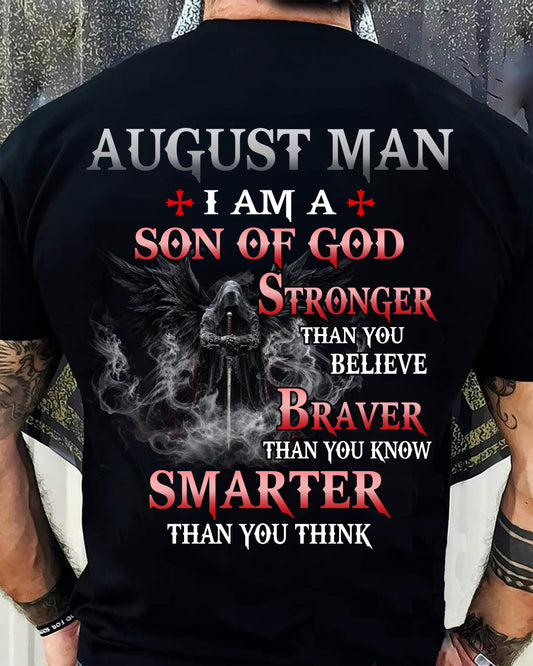August Man Son Of God T-Shirt - Christian Gift For Men - LUAN08 (SKU2606-128-08)