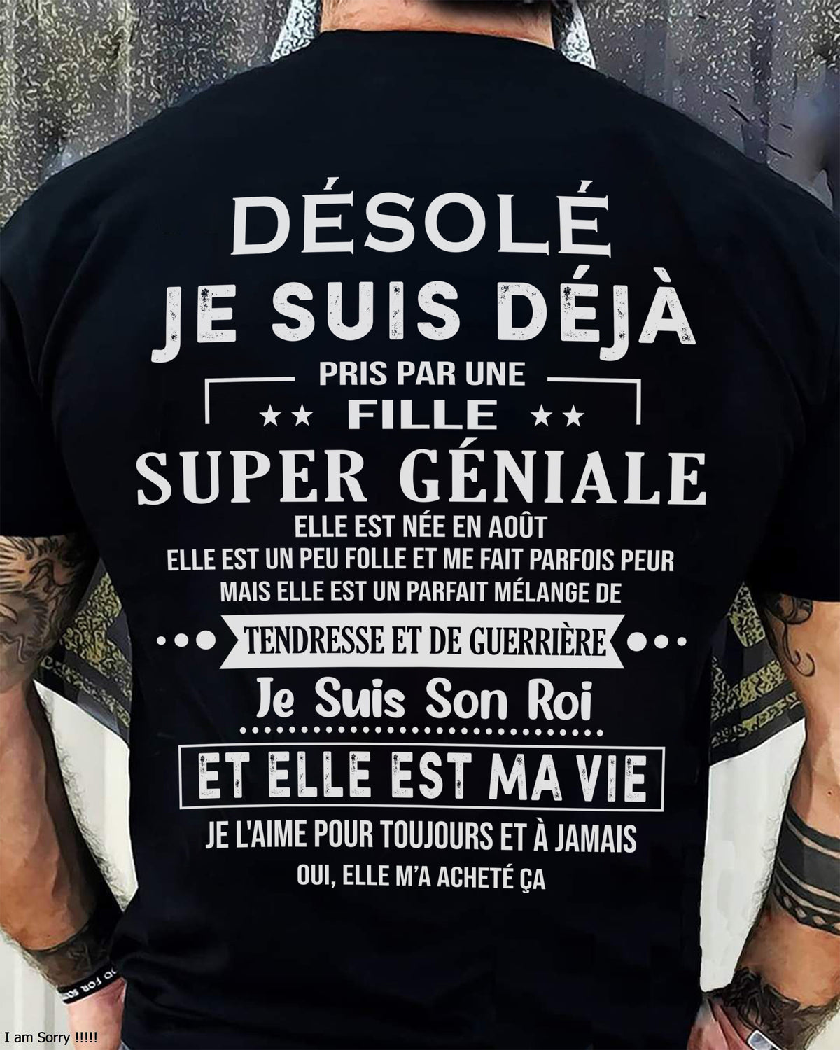Désolé les filles, je suis déjà pris - Ma copine est folle et adorable - Cadeau spécial pour votre petit ami ou mari - (SKU04-111-08) - LUAN08