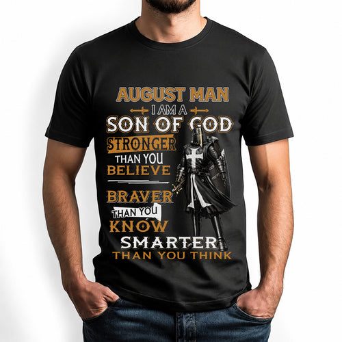 AUGUST - STRONGER THAN YOU BELIEVE - CHRISTIAN GIFT FOR MEN - LUAN08 (SKU2608-91-08)