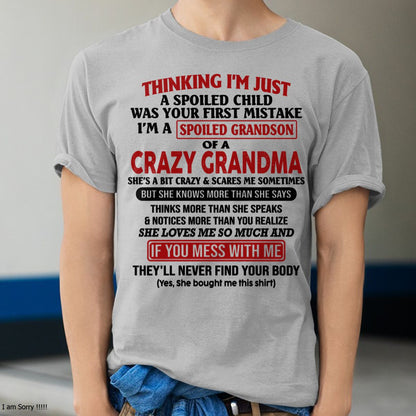 I'M A SPOILED GRANDSON OF A CRAZY GRANDMA - From Grandma - LUAN00 (SKU-GMS1-NTT00)
