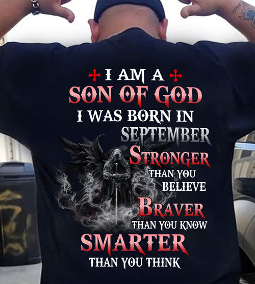 September Son Of God T-Shirt For Men – Stronger Than You Believe - LUAN09 (SKU2606-393-09)