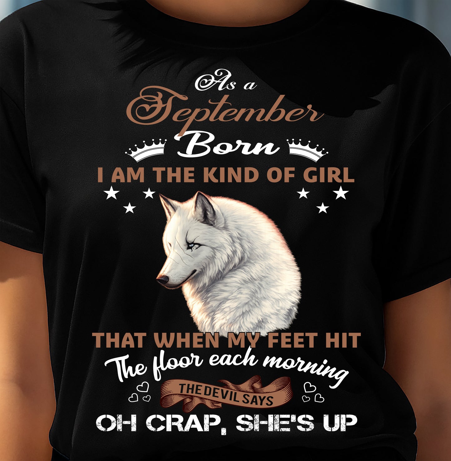 AS A SEPTEMBER GIRL I'M FEARLESS WOLF SHIRT – GIFT FOR WOMEN - LUAN09 (SKU2604-238-09)