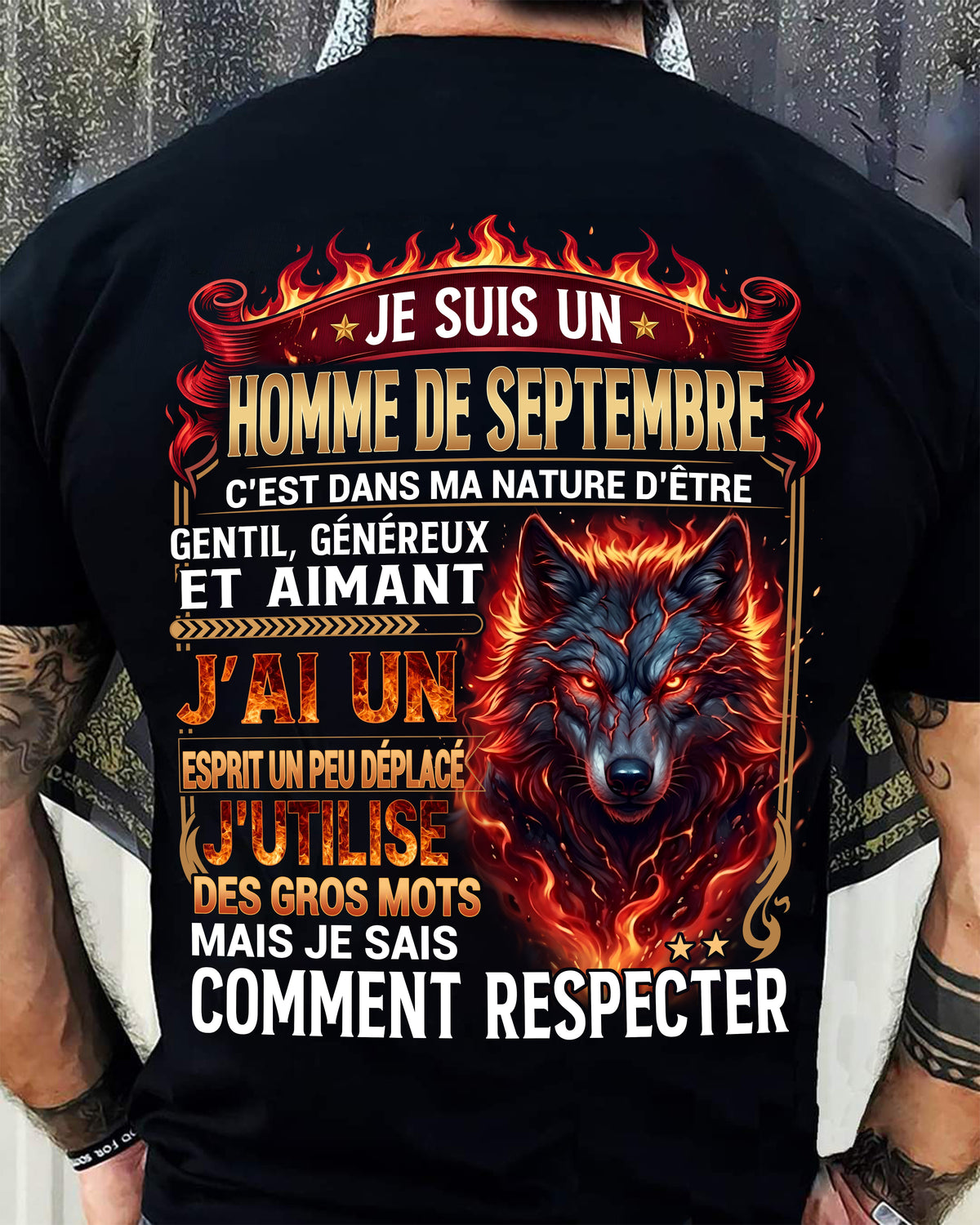 SEPTEMBRE - ESPRIT MALICIEUX MAIS SAIT RESPECTER - T-SHIRT ANNIVERSAIRE HOMME - IMPRESSION DTG PREMIUM - LUAN09 (SKU2604-87-09)