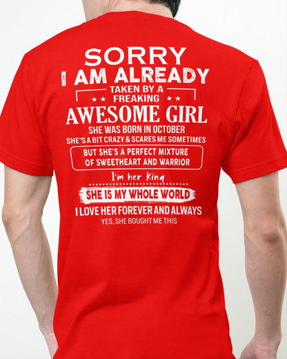 October - Awesome girl - Perfect gift for your boyfriend - (SKU04-86-10) - From Wife LUAN10