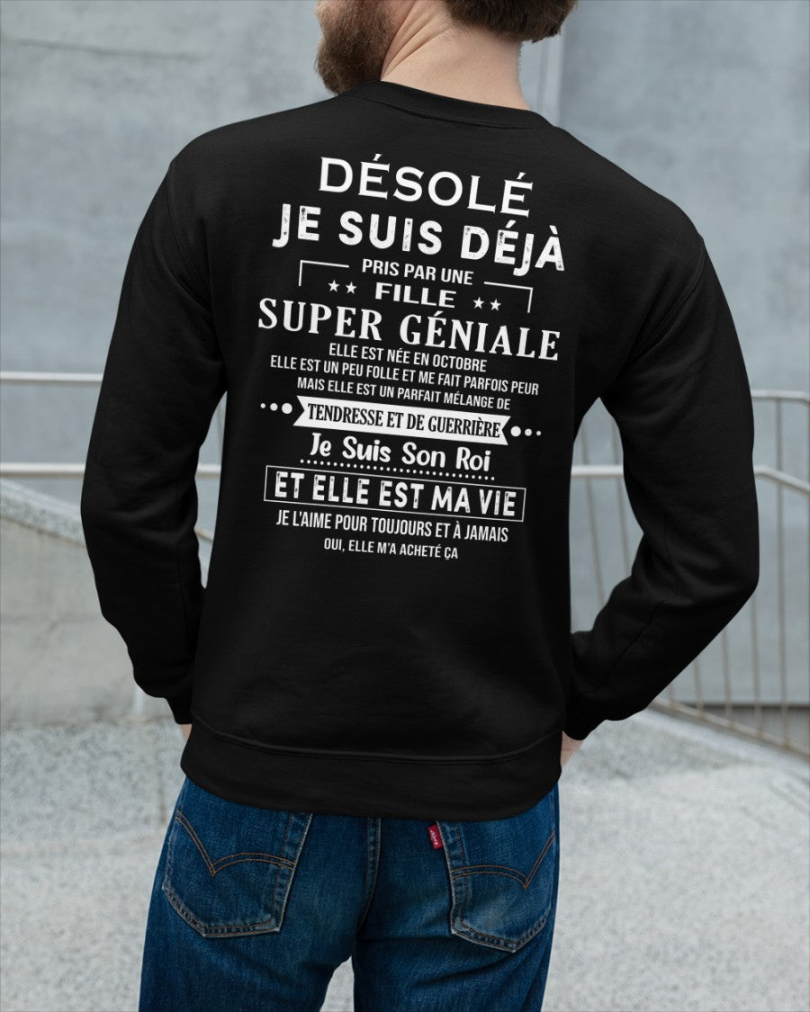 Désolé les filles, je suis déjà pris - Ma copine est folle et adorable - Cadeau spécial pour votre petit ami ou mari - (SKU04-111-10) - LUAN10
