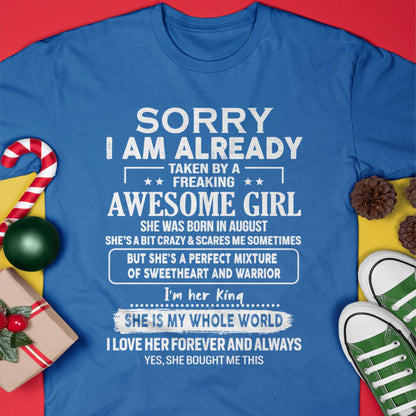 August - Awesome Girl - Perfect Gift For Your Boyfriend, Husband From Wife - LUAN08 (SKU04-86MT-08)