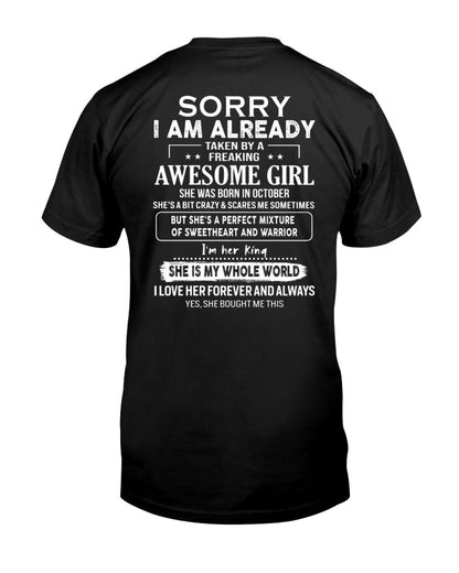 October - Awesome girl - Perfect gift for your boyfriend - (SKU04-86-10) - From Wife LUAN10