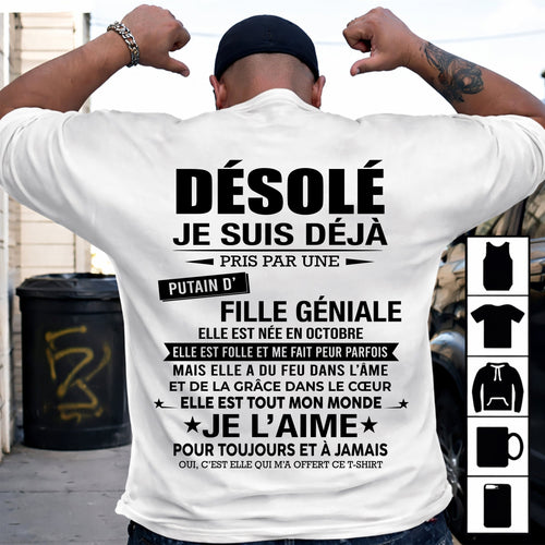 OCTOBRE - DÉSOLÉ, JE SUIS DÉJÀ PRIS PAR UNE FILLE VRAIMENT GÉNIALE – DE LA PART DE MA FEMME - FR10/LUAN10 (SKU2606-112-10)