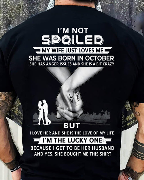 October - Wife Bought Me This Shirt – Perfect Husband Gift From Wife- LUAN10 (SKU2607-214-10)