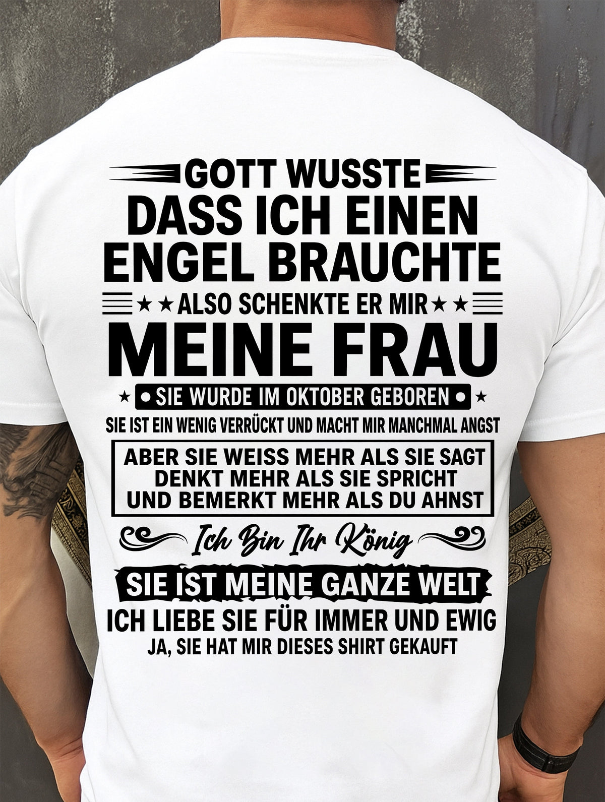 OKTOBER - Ich Bin Ihr König SIE IST MEINE GANZE WELT - Das perfekte Geschenk für deinen Freund - GER/LUAN10 (SKU2606-256-10)