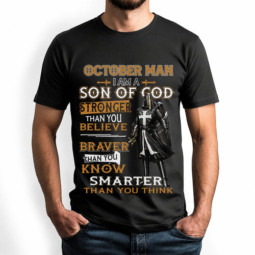 OCTOBER - STRONGER THAN YOU BELIEVE - CHRISTIAN GIFT FOR MEN - LUAN10 (SKU2608-91-10)