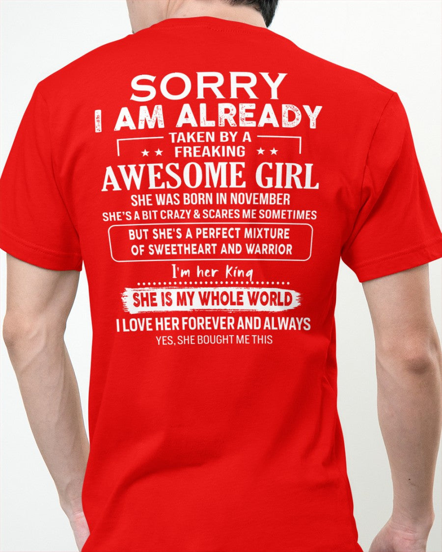 November - Awesome girl - Perfect gift for your boyfriend - (SKU04-86-11) - From Wife LUAN11