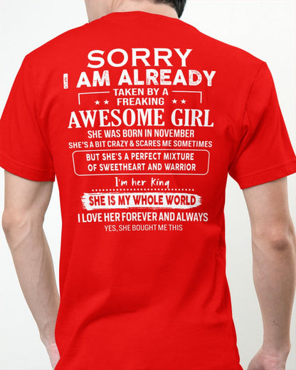 November - Awesome girl - Perfect gift for your boyfriend - (SKU04-86-11) - From Wife LUAN11