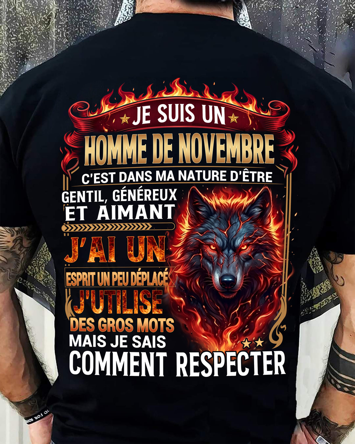 NOVEMBRE - ESPRIT MALICIEUX MAIS SAIT RESPECTER - T-SHIRT ANNIVERSAIRE HOMME - IMPRESSION DTG PREMIUM - LUAN11 (SKU2604-87-11)