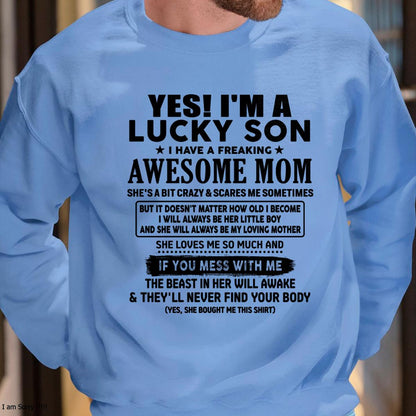 I am Lucky Son - Gift For Son From Mom - LUAN00 - (SKU-T1206LMS-00)