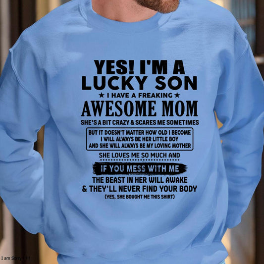 I am Lucky Son - Gift For Son From Mom - LUAN00 - (SKU-T1206LMS-00)
