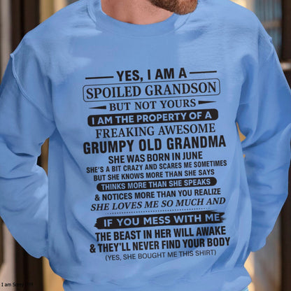 Yes I’m A Stubborn Grandson T-Shirt – Birthday Gift From June Grandma / Woman - LUAN06 (SKU10-171-06)